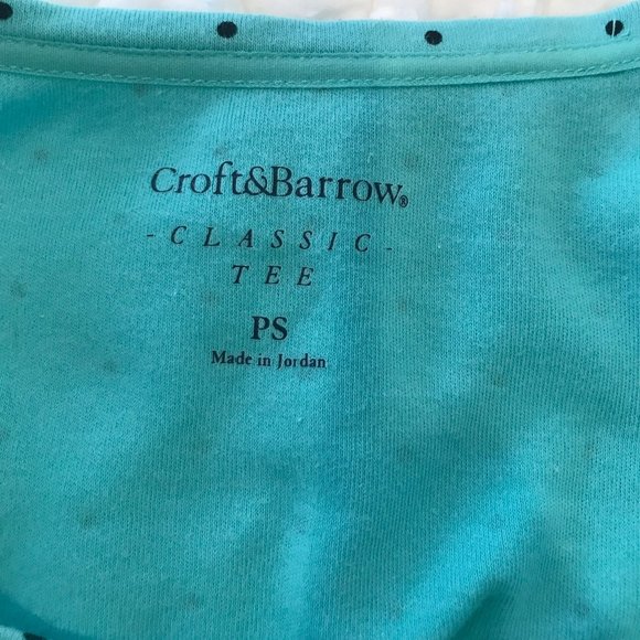 Croft & Barrow Classic Tee - Teal with dots - Picture 3 of 3